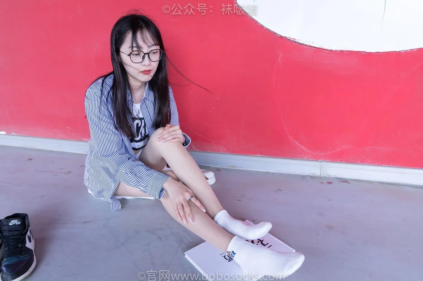 [BoBoSocks袜啵啵]NO.011 稚予-AJ、白色短棉袜、肉丝 [139P]插图2